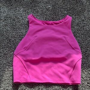 Lululemon Athletica Pink Fitted Crop Tank Top